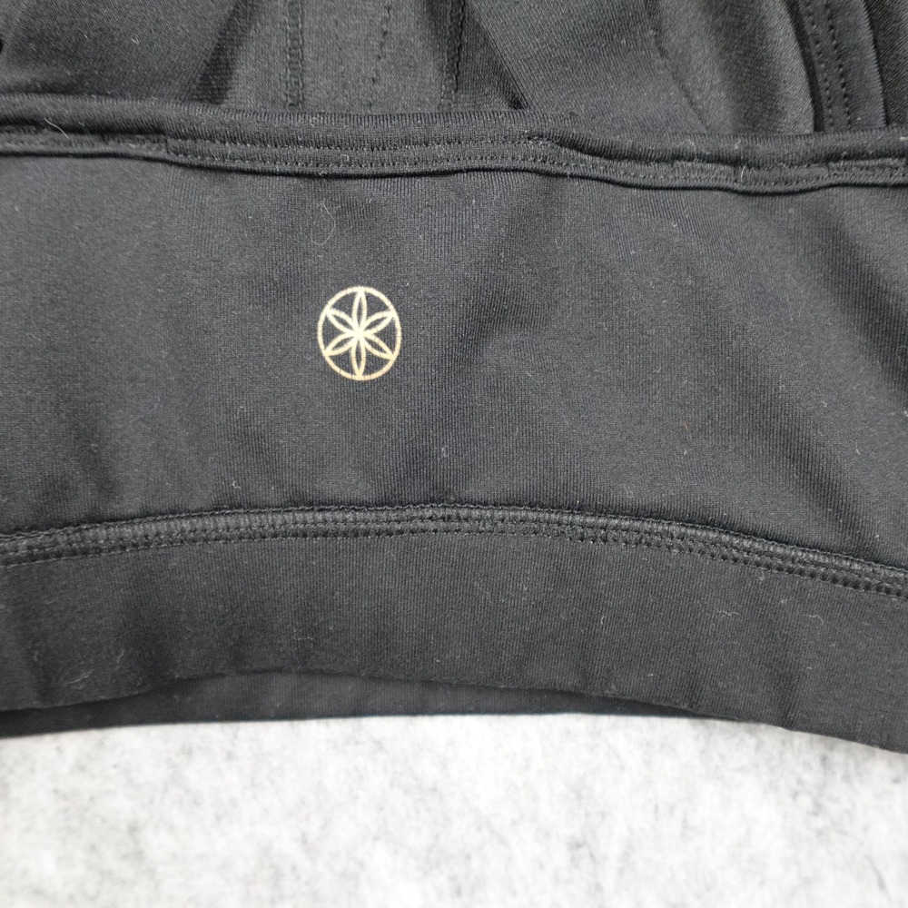 Gaiam Sports Bra Women Small Black Strappy Back Celestial Foil Print High Neck - Picture 7 of 10